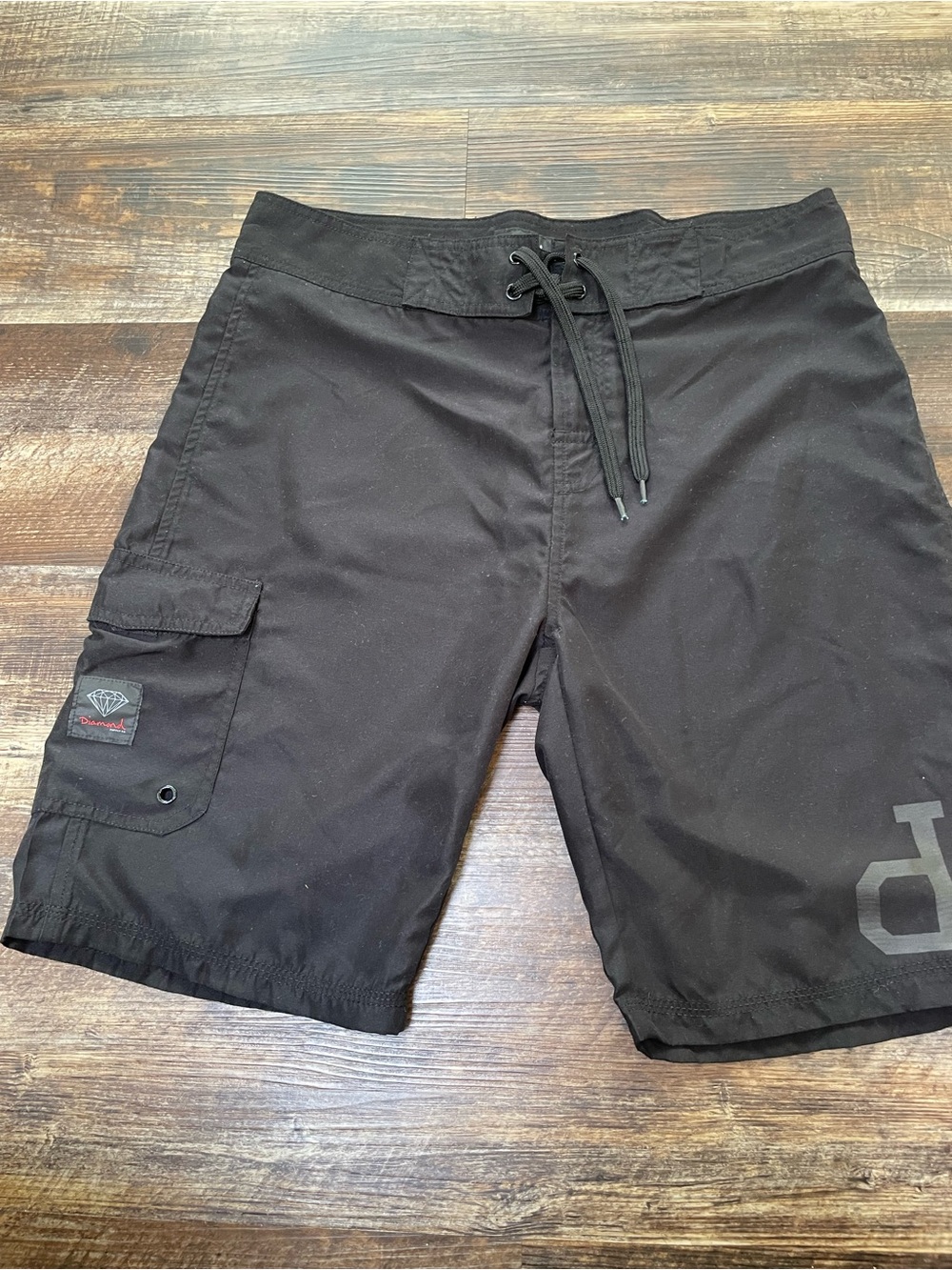 Diamond Supply Co. Black Shorts with Branded Waist Label